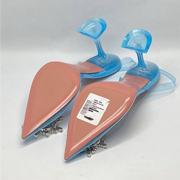 Amina Muaddi Begum Clear Crystal Slingback Pumps size 38 - Picture 13 of 14